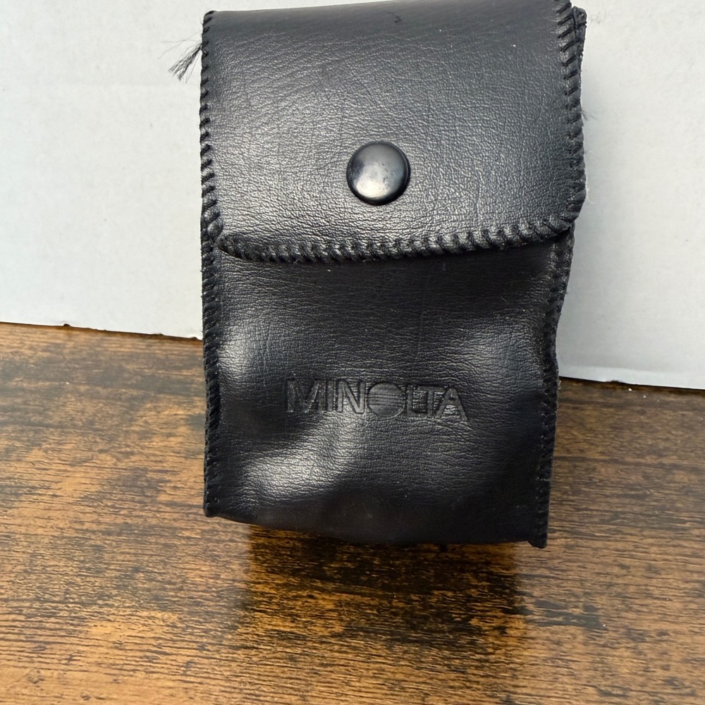 Minolta Flash Case Unisex Small Black Vintage Pouch Snap Closure Japan